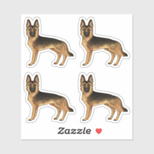 Sticker Chiens de dessin animé mignons berger allemand noi