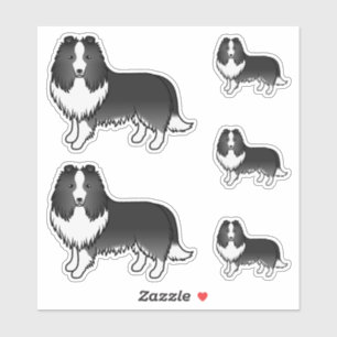 Sticker Chiens de dessin animé Sheltie Shetland Sheepdog B