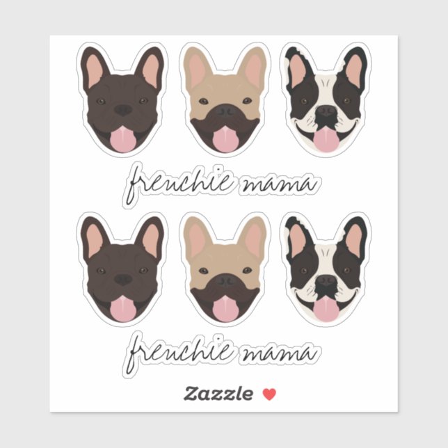 Sticker Chiens français de Frenchie Mama (Feuille)