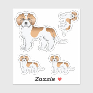 Sticker Chiens Mini Goldendoodle couleur parti abricot