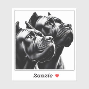 Sticker Chiens noirs posant en gros plan artistique