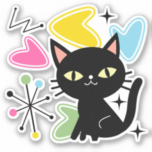 Sticker Chiffre noir du milieu du siècle