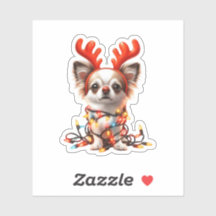Sticker Chihuaha Reindeer