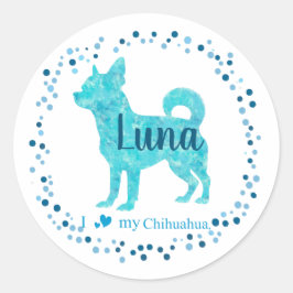 Sticker Chihuahua - Cadeau bleu Pastel personnalis