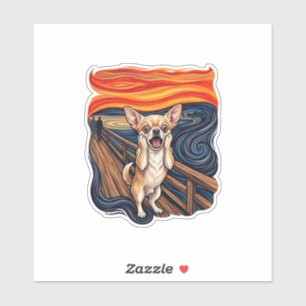Sticker Chihuahua hurleur Pont de cri de chien_1