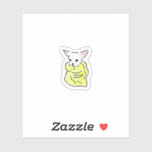 Sticker Chihuahua mignon dessiné à la main enveloppé dans