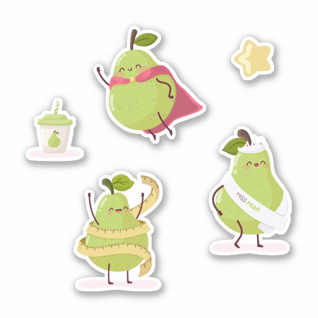 Sticker Children's group of special and fun pears (Devant)