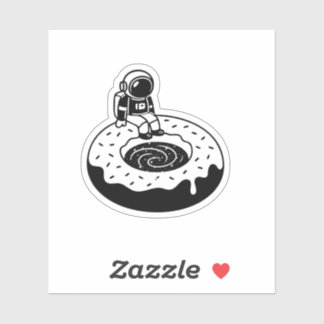Sticker Chill Astronaut on Donut Black Hole – Space Doodle