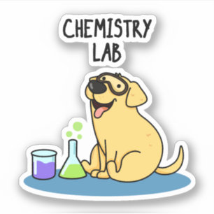 Sticker Chimie Lab Funny Labrador Chien Pun