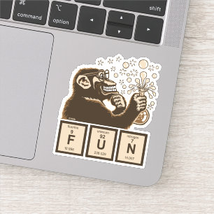 Sticker Chimie singe découvert amusant