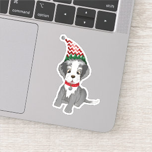 Sticker Chiot de Schnauzer de la Miniature Festive