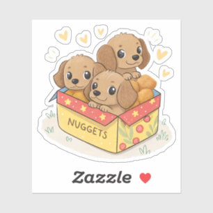 Sticker chiots mignons nuggets