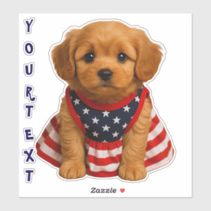 Sticker Chiots patriotes personnalisés