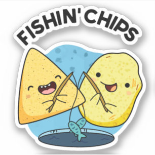Sticker Chips de pêche Funny Food Pun