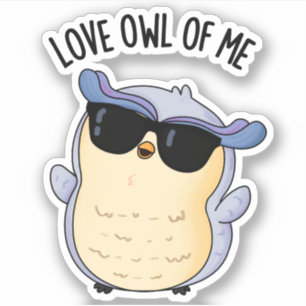 Sticker Chouette D'Amour De Moi Drôle Jeu D'Oiseaux