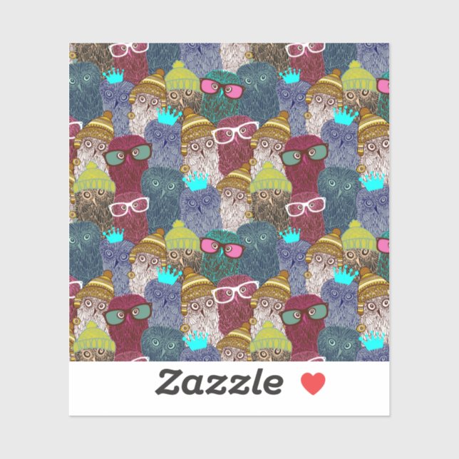 Sticker Chouette dans la couronne (Feuille)