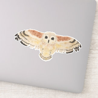 Sticker Chouette de marais d'oiseaux d'aquarelle
