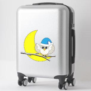 Sticker Chouette neigeuse dans une nouvelle nuit d'hiver s