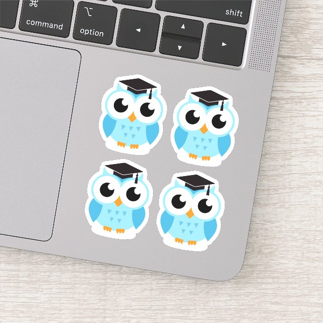 Sticker Chouettes de graduation mignonnes avec casquette/c (Détail)