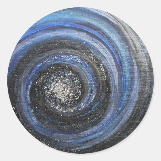 Sticker chrétien Abstrait à spirale bleue et noire