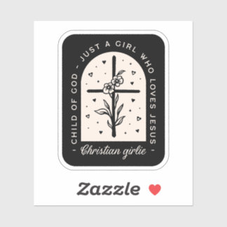 Sticker Christian cite juste une fille qui aime Jésus noir