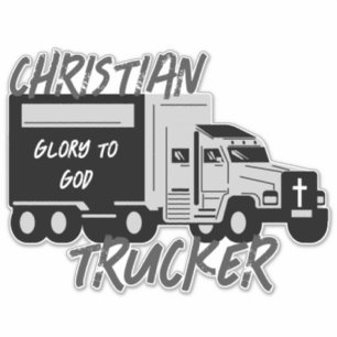 Sticker Christian Trucker Gloire à Dieu Grunge Cross Deck