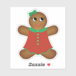 Sticker Christmas Gingerbread Femme Contour
