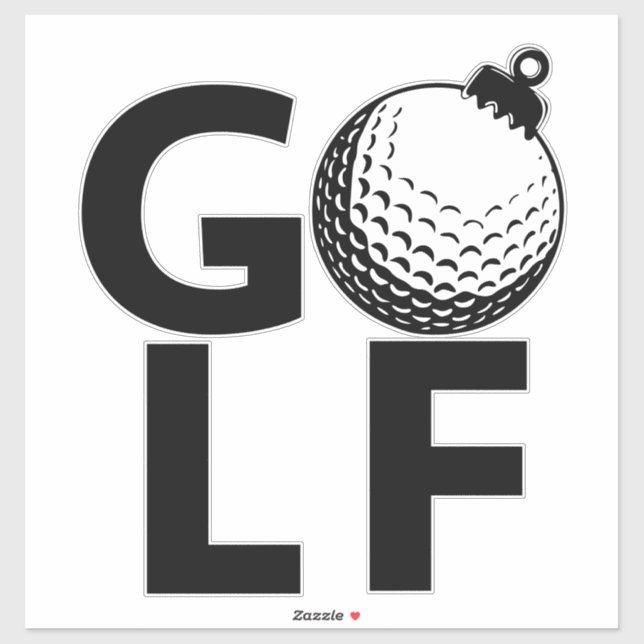 Sticker Christmas Golf Ornament (Feuille)
