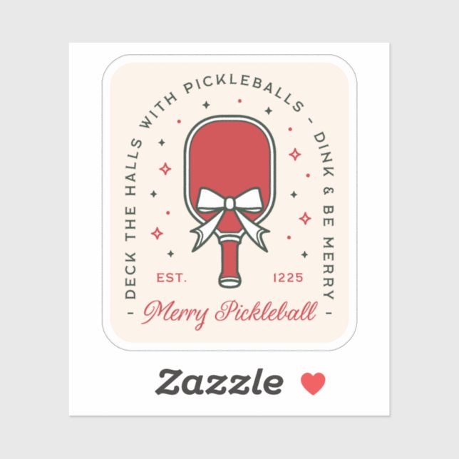 Sticker Christmas pickleball funny quotes party aesthetic (Feuille)