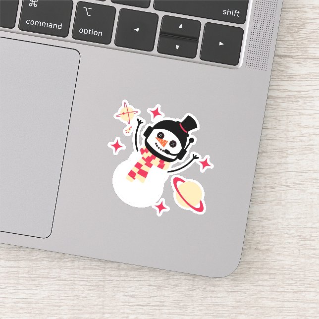 Sticker - Christmas Space Snow Man (rot) (Ausschnitt)