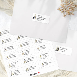 Sticker Christmas Tree Gold Black 18 Adresses du destinata