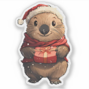 Sticker Christmas Wombat