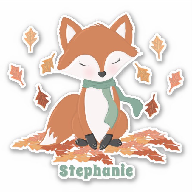 Sticker Chute Fox Woodland Anniversaire (Devant)