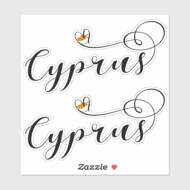 Sticker Chypre - Coeur du pavillon, Chypre (Feuille)