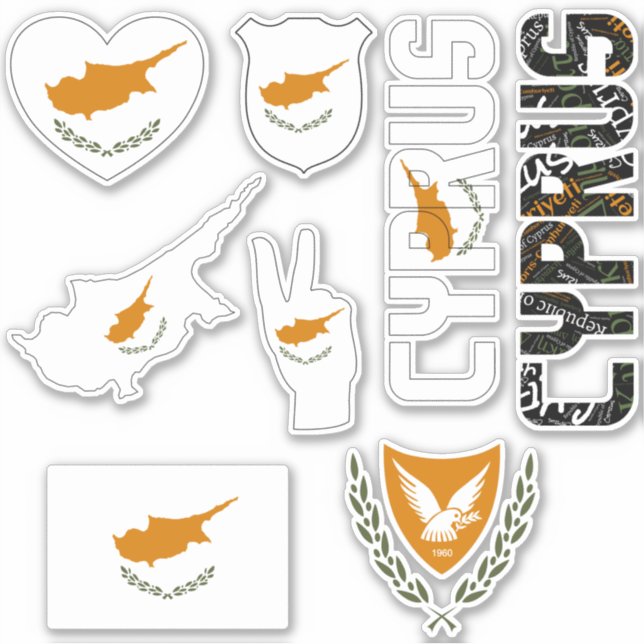 Sticker Chypre Extraordinaire forme les symboles nationaux (Devant)
