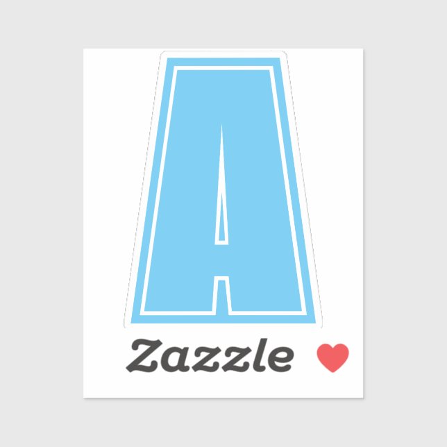 Sticker Ciel bleu Premier Monogramme Calligraphie Chic (Feuille)