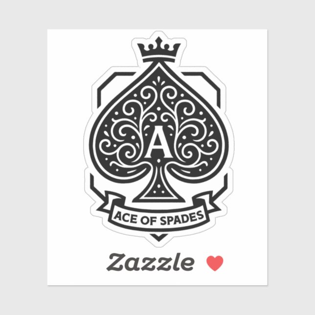 Sticker Cimier de l'As des Pique — Filigree couronné (Feuille)