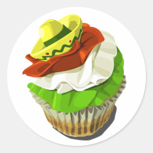 sticker Cinco de Mayo cupcake