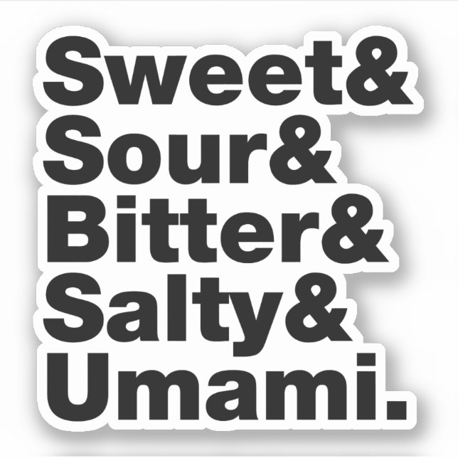 Sticker Cinq saveurs de base (Devant)