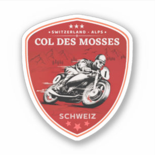 Sticker Circuit moto dans les Alpes suisses du Col des Mos