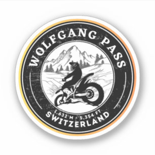 Sticker circuit moto dans les alpes suisses du col Wolfgan