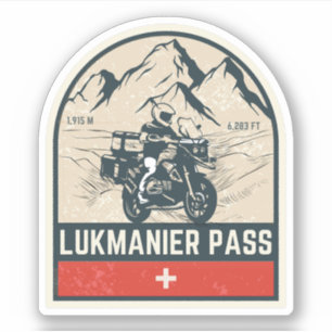 Sticker Circuit moto dans les Alpes suisses par le col de