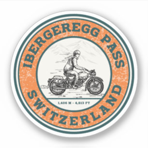 Sticker Circuit moto dans les Alpes suisses par le col de