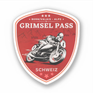 Sticker Circuit moto dans les Alpes suisses par le col du