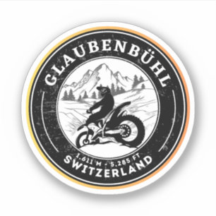 Sticker Circuit moto Glaubenbüelen pass à travers les Alpe