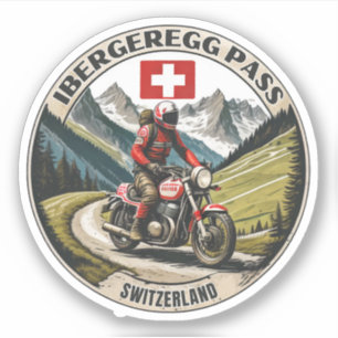 Sticker Circuit moto suisse de l'Ibergeregg dans les Alpes