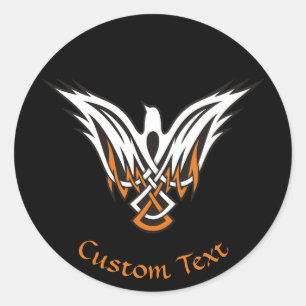 Sticker circulaire classique aux oiseaux celtiques