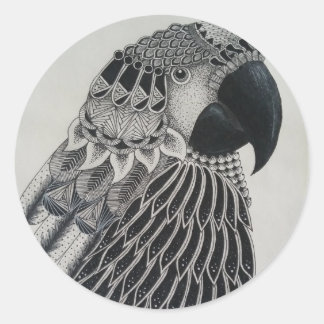 Sticker circulaire de perroquet