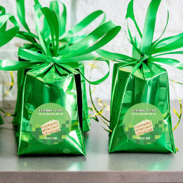 Sticker circulaire en Merci de gâteau pixelé