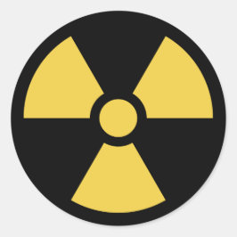 Sticker circulaire radioactif jaune sur noir